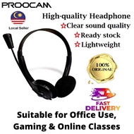 Headphone For Customer Service Contact Center Radio Gaming Office Full Ear Bud Microphone Mic Live *