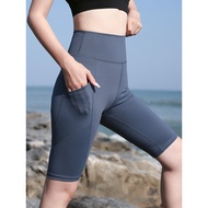 yoga pants seluar sukan perempuan Seluar pendek kecergasan MM lemak wanita musim panas cepat kering 
