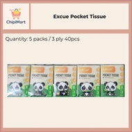 *Ready Stock* Excue Pocket Tissue 8 sheets 3 ply (Bamboo Pulp)