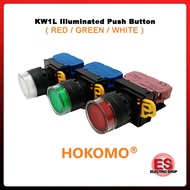 HOKOMO KW1L Series Illuminated Push Button Black / Red / Green , (1NO/1NC/2NO/2NC)