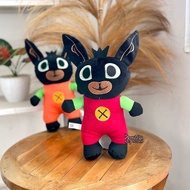 25cm Plush Bing Bunny Doll Cartoon Black Rabbit Orange Clothes Cute Toddler Educational Toys