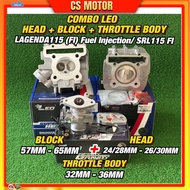 LEO COMBO LAGENDA Fi HEAD BLOK THROTTLE BODY 57MM/60MM/63MM/65MM 24/28MM 26/30MM COMBO LAGENDA 115 F