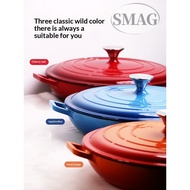 Cast Iron Pot with lid Enameled Cast Iron Ocean Casserole 32cm - Stew Soup Pot Induction & Oven Safe