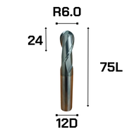 END MILL BALL HRC70° 2F ดอกเอ็นมิลบอล HRC70° 2ฟัน