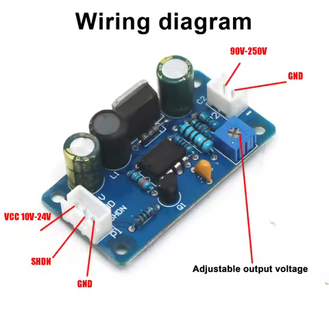 Glow tube boost DC 12V 24V TO 90V-250V High Voltage Power Supply Converter Drive 6E2 6E1 Nixie TubeC