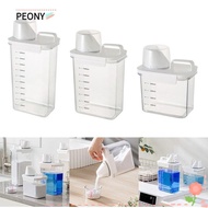 PEONIES Washing Powder Dispenser, Plastic Airtight Detergent Dispenser, Portable Transparent with Lids Laundry Detergent Storage Box Laundry Room Accessories