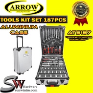 ARROW Heavy Duty 187PCS Tools Kit Set with Aluminium Tool Box Trolley