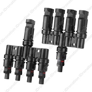 MC4 T Branch Solar Panel Cable Connectors Male & Female 1-2/3/4/5/6 Waterproof (1 Pair) Parallel Con