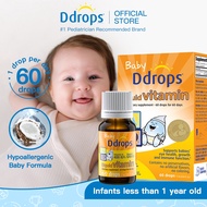 Ddrops Baby Liquid Vitamin AD Supplement – 400 IU Vitamin D3 + 1200 IU Vitamin A (60 Drops/1.7 ml)
