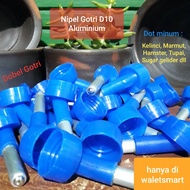Nipel R7 Gotri pipa kecil D10 mm aluminium antikarat Dot minum Kelinci Hamster Marmut