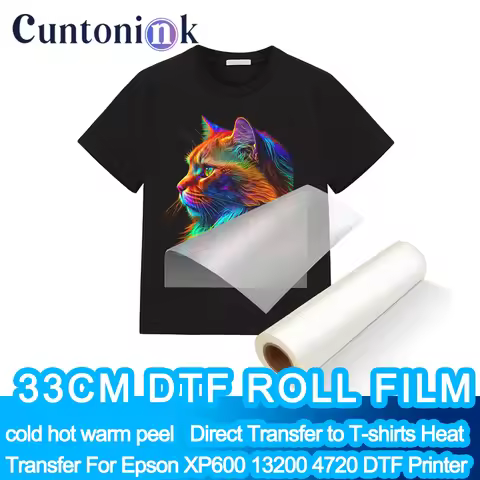 33cm DTF PET Film Roll Direct Transfer to T-shirt Heat Transfer DTF Printer A3 A2 cold hot warm peel