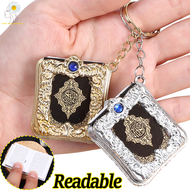 Mini Ark Quran Book Muslim Keychains Metal Islamic Real Paper Can Read Pendant Key Ring Key Chain Islam Religious Key Ring Accessories