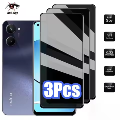 3Pcs Protective Privacy Film For Realme 14 13 14T Pro P3x P2 Pro C75 Anti-Spy Tempered Glass For Rea