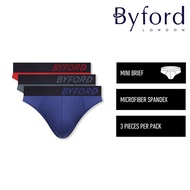 Byford Seluar Dalam Lelaki | (3 Pcs) Byford Mens Microfiber Spandex Mini Brief Underwear Assorted Co