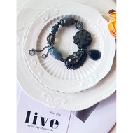 |SG| Nine-Tail Fox Silver Obsidian, Black Sunston, Smoky Quartz, TeraHertz, Black Rutilated Quartz P