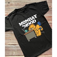 Korean tie dye Garfield cartoon printed short sleeved T-shirt formen and women, loose casual top
