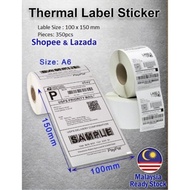 A6 Thermal Sticker (E-commerce AirWayBill Sticker) 100 x 150mm (350pcs)