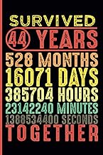 44th Wedding Anniversary Notebook: Funny 44th Wedding Anniversary Journal for Couples Married 44 Yea