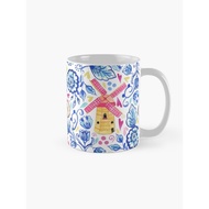 Netherlands Delft, Bicycles & Ornamental Windmills Coffee Mug