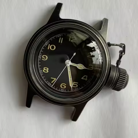 Vintage Style 36mm Stainless Steel Sandblast Frogman Dive Watch Case K1 Bubble Glass Suitable For NH