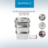 [Buffalo Official Store] Buffalo SUS 304 Vacuum Container Set W/ Hand Pump SP165 + QSP165-HP