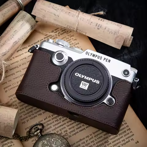 F Cover Bag For OLYMPUS PEN-F Case Leather Camera Bag Genuine Leather Camera Half Case Protective Ca