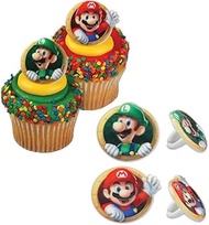 Bakery Crafts DecoPac Super Mario Cupcake Ring Party Favor Decorations, Random Assortment (24 Pack)