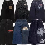 y2k jeans seluar jeans koyak lelaki Men Men Jeans Y2K Bag Retro JNCO High Quality Pattern Hip Hop St