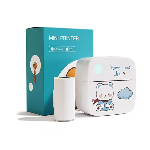 Portable Mini Printer Thermal Stickers Paper Inkless Bluetooth For peripageFor T02 Imprimante Androi