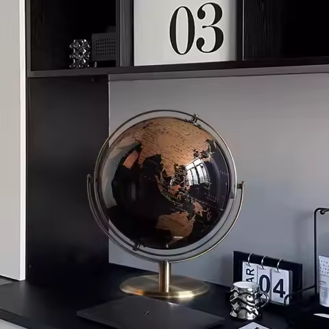Metal Base World Globe, Rotating World Globe with Stand, for Children To Learn, for Classroom Geogra