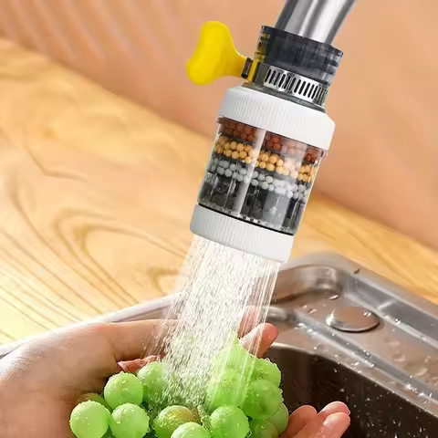 Six-layer Filter Cylindrical Bubbler, Faucet Filter Splash-proof Head Bubbler