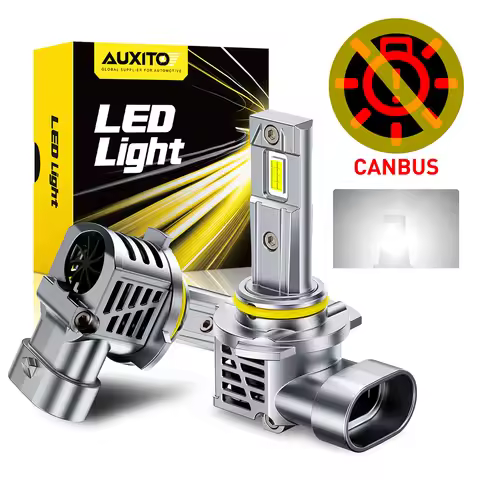 2Pcs AUXITO 9005 HB3 LED Headlights Turbo Canbus White High Beam Headlight Kit For Toyota Ford Kia H