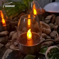 Outdoor Solar Electronic Candles LED Light Solar Powered Lanterns for Christmas Garden Decoration