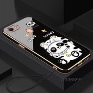 Casing OPPO F5 OPPO F7 Phone Case cute panda Silicone pretty Phone Case Send Lanyard