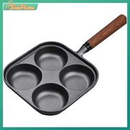 【Fast Delivery】4-Cup Cast Iron Egg Frying Pan with Handle Pancake Pan Omelette Pan for Breakfast Fri