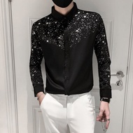 2024 New Style Slim-fit Street Wear Long-sleeved Shirt Men Summer Trendy Youth Shirt Casual Wear All