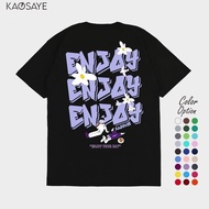 (TOP) KAOSAYE - Enjoy Your DAY T-Shirt (Men & Women) - BLACK, S
