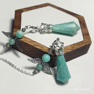 Gift Heart Crystal Student Necklace Set Couple Retro Natural Pendulum Pendant Amazonite Jewelry for 