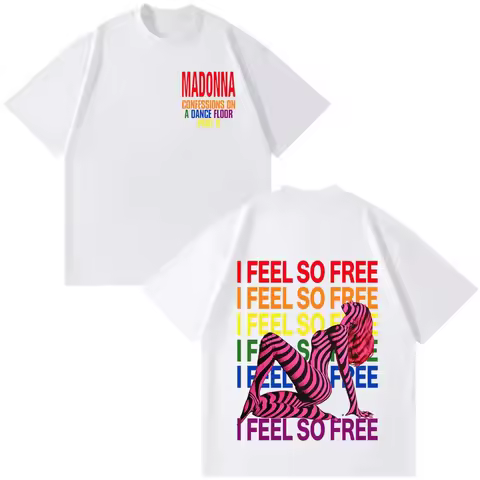 Summer Hot Sale Cotton Casual Oversized T-shirts Madonna CONFESSIONS II Album Tour 2026 Print Tshirt