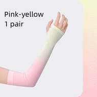 Guoftstars 1 Pair Ice Silk Arm Sleeve UV Protection Handsock Cooling Arm Sleeves Men Sport Outdoor H