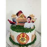 ROOSTER w/ Redhorse Theme cake topper