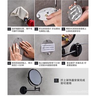 （READY STOCK）Punch-Free Cosmetic Mirror Bathroom Wall Hanging Wall Sticker Hotel Double-Sided Hairdressing Mirror Retractable Folding Bathroom Enlarged Mirror