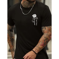 （COD）100% DesainMen's Pure Cotton T-Shirt Cross-Border Trade 2D Print