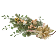 【A SHACK】 Christmas Teardrop Swag Gold Hanging Decoration Front Door Wall Pendant Upside Down Wreath