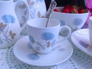 英國骨瓷Wedgwood Ice Rose冰玫瑰咖啡杯兩件組 庫存品
