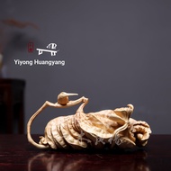 Authentic Small Leaf Boxwood Carving Lotus Puffer Bird Ornaments Lotus Lotus Seeds Lotus Fun Hemei H