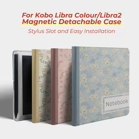 Twosheep suit for Kobo Libra Colour Kobo Libra2 Magnetic Detachable Case Cover with Stylus Slot Clea