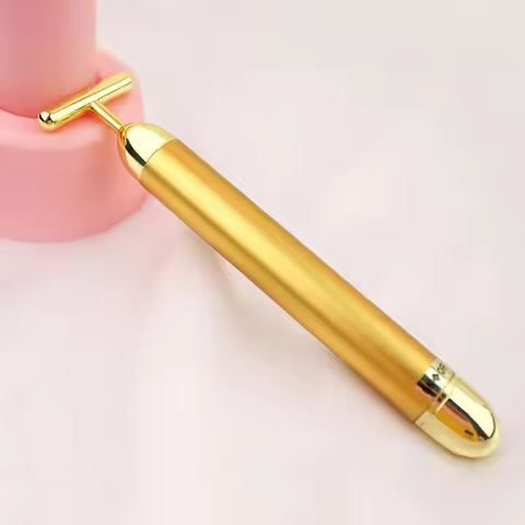 24K Gold Facial Slimming Beauty Bar Pulse Firming Facial Roller Massager Skin Lift Tightening Wrinkl