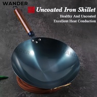 WANDER Kawali Wok Non Stick Black Heavy Duty Carbon Steel Wok 32/34/36cm