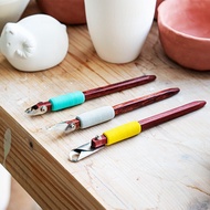 Pottery Carving Scraper Red Rosewood Handle Ring Single- Scraper DIY Ceramic Texture Scraping Textur
